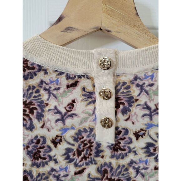 Tory Burch Floral Print Merino Wool Sweater XS - Picture 6 of 10